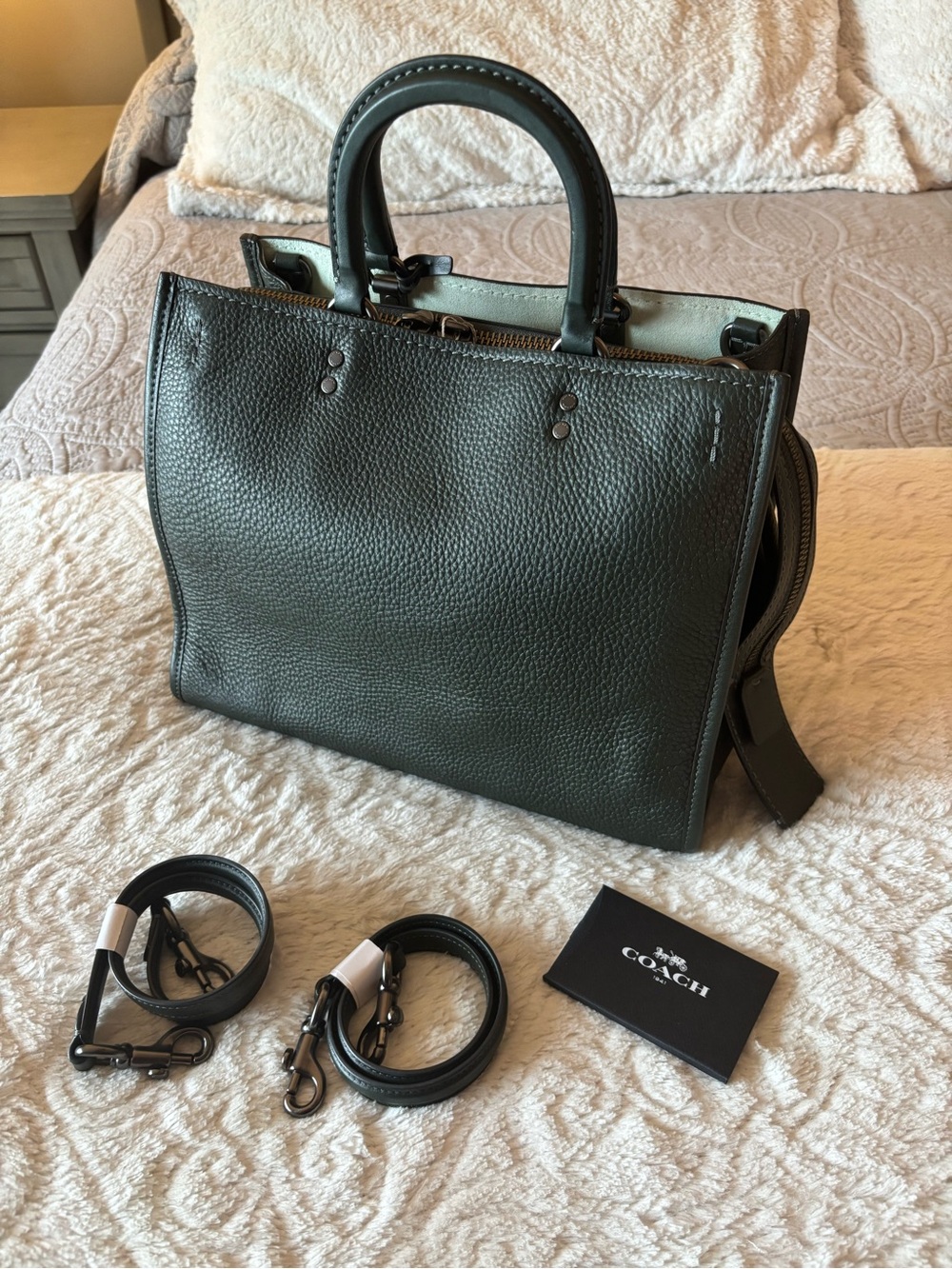 Coach Rogue 30 in Green (Amazon)/Gunmetal - Picture 5 of 16